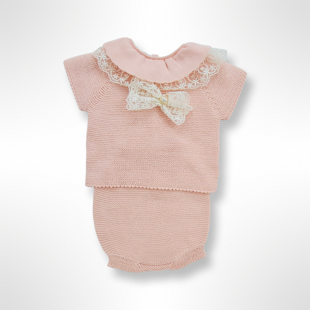 Channel Knitted Bloomer Set - Dusty Pink