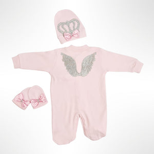 BABITIQUE SIGNATURE Solid Pink Angel Wings Set