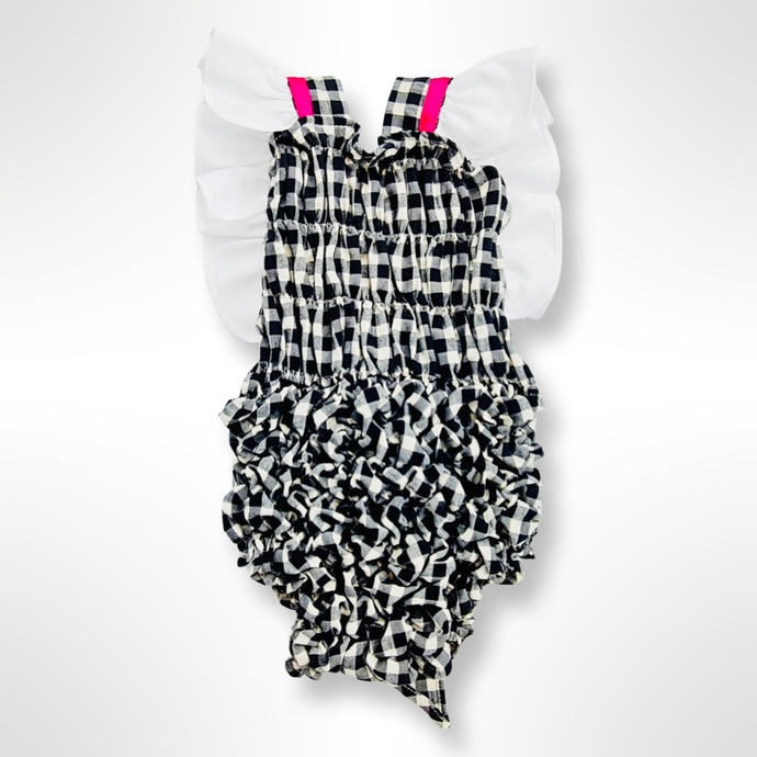 Portofino Collection - Black and White Check Swimsuit
