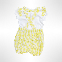 Load image into Gallery viewer, Checker Collection - Yellow/White Top and Dungaree Set