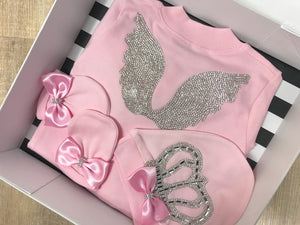 Solid Pink Angel Wings Set