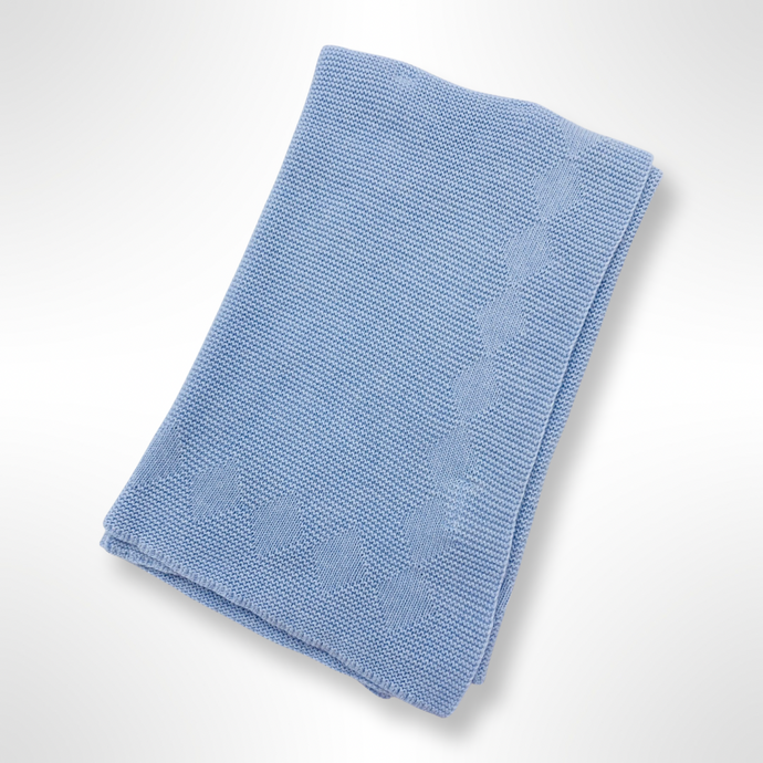 Morella Collection - Cashmere Knitted Blanket Blue