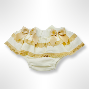 Colette Shirt and Bloomer Set - Ivory/Beige