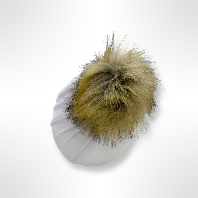 Velvet Fur Turban - White