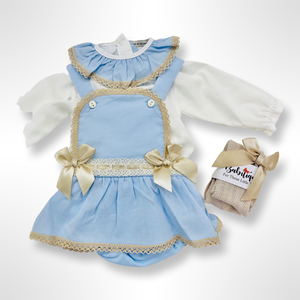 Cassie Shirt and Dungaree Set - Blue