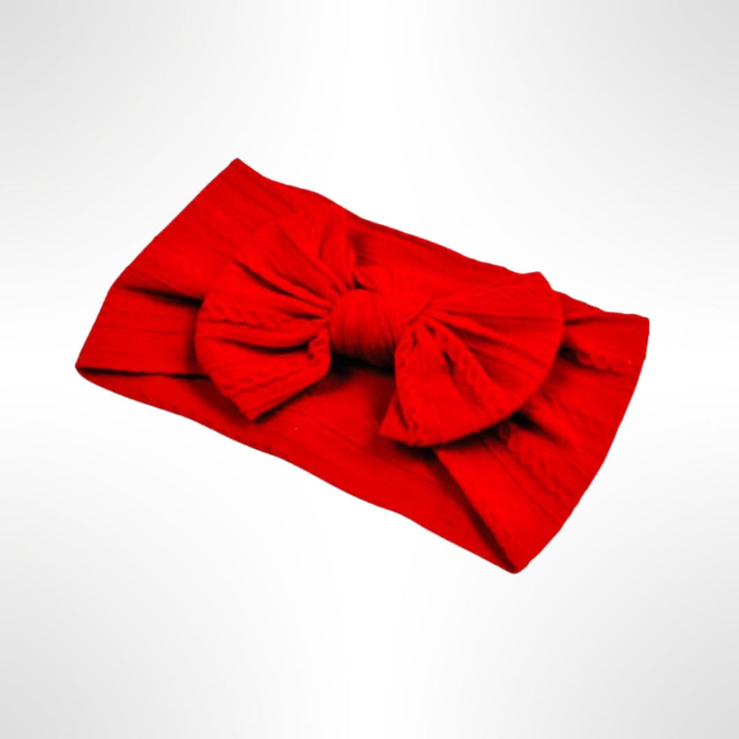 Red Cable Knit Headband