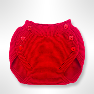 Rachel Knitted Top and Bloomer Set - Red