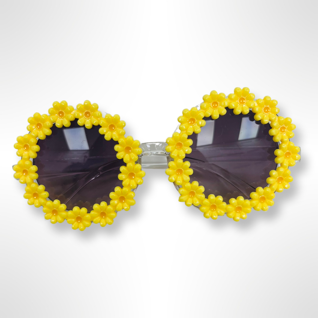 Yellow Daisy Flower Sunglasses - Yellow Daises
