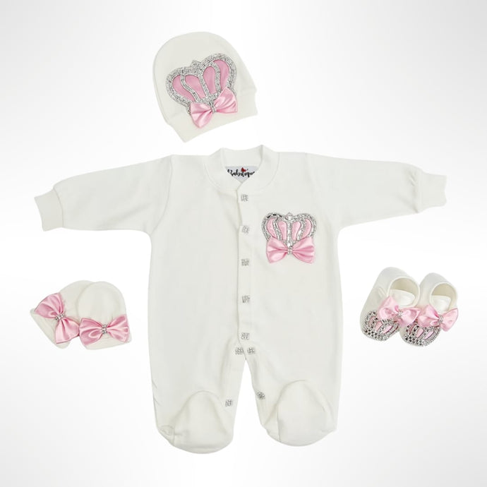 BABITIQUE SIGNATURE Crown Jewel Set - Baby Pink