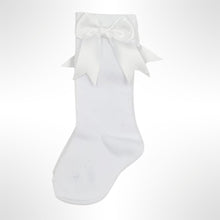 Load image into Gallery viewer, Spanish Romany Style Ribbon Bow Knee High Socks - White