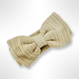 Large Bow Waffle Headband - Nude