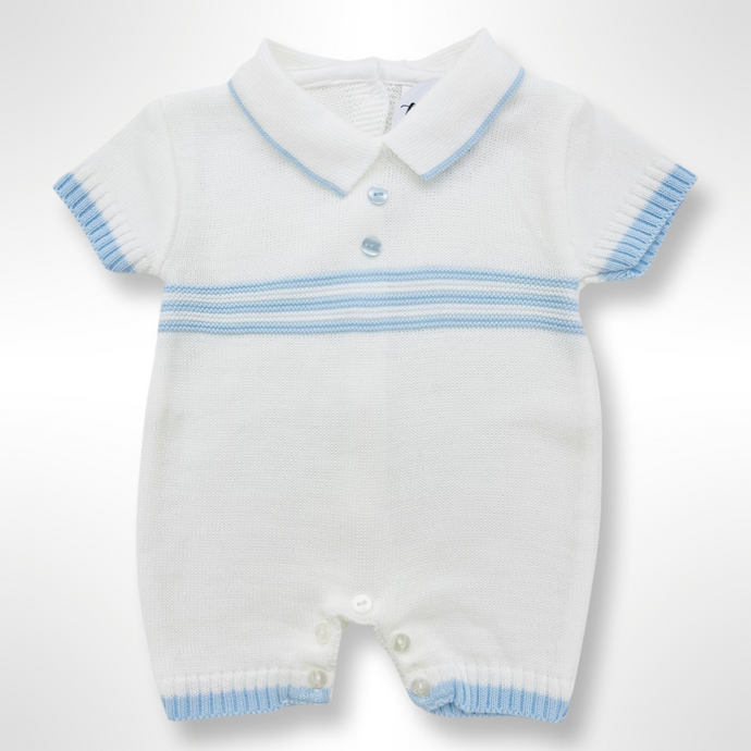 Samuel Romper  - White/Blue