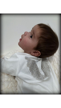 Load image into Gallery viewer, Crown Jewels Romper with Angel Wings - Baby Blue