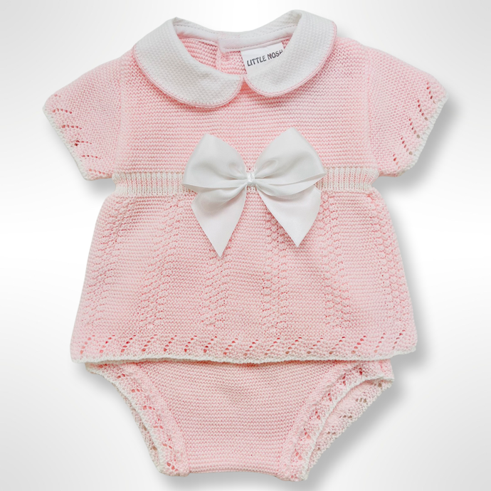 Sammi 2 Piece Bloomer Set - Pink & White