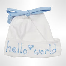 Load image into Gallery viewer, Hello World Hat - White/Blue