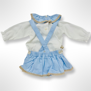 Cassie Shirt and Dungaree Set - Blue