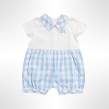 Load image into Gallery viewer, Checker Collection - Blue/White Checked Short Romper