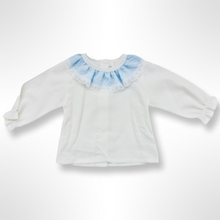 Load image into Gallery viewer, Colette Shirt and Bloomer Set - Blue/White