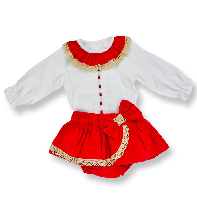 Stella Shirt and Bloomer Set - Red