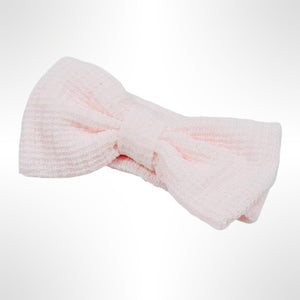 Large Bow Waffle Headband - Pink