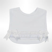 Load image into Gallery viewer, White Ribbon Trim Bib - White Trim