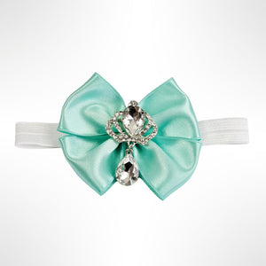 BABITIQUE SIGNATURE Silver and Mint Shoe and Headband Set