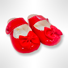 Load image into Gallery viewer, Baypod Baby Bow Red Pram Soft Soled Shoes