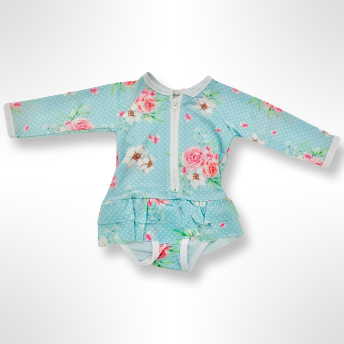Everleigh Floral Swinsuit - Aqua