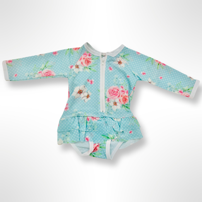 Everleigh Floral Swinsuit - Aqua