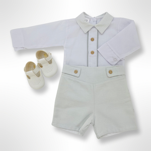 Liam Shirt and Short Set - Light Grey