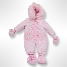 Load image into Gallery viewer, Pink Heart Beaded Pramsuit