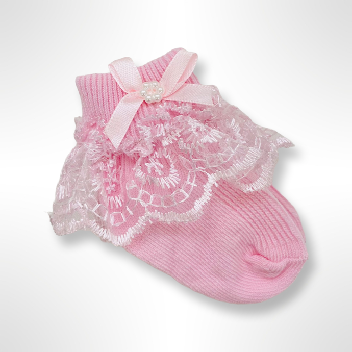 Pink Frill Ankle Socks