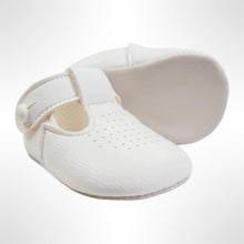 Load image into Gallery viewer, Baypod White T Bar Soft Soled Leather Shoes