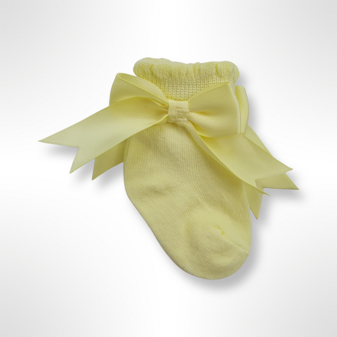 Yellow Bow Ankle Socks