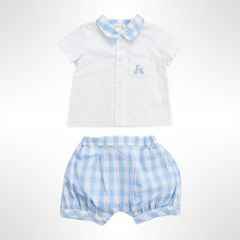 Load image into Gallery viewer, Checker Collection - Blue/White Top and Short Set